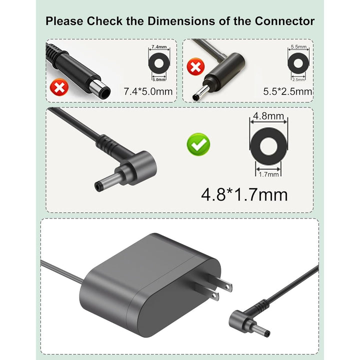 VHBW 30.45V for Dyson Vacuum Charger Only Compatible with Dyson V10, V11, V12, V15, SV12, SV14, SV16, SV20, SV22, SV27, SV28, and SV30 Cordless Absolute, Animal, Motorhead Models Vacuum - Just Closeouts Canada Inc.