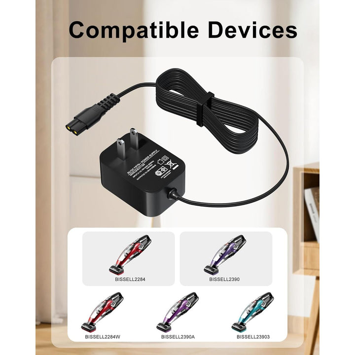 VHBW for Bissell Pet Hair Eraser Charger, Charging Power Cord Compatible with Bissell 2390 2390A 23903 2284W 2284 14.4V Lithium Ion Hand Vacuum Power Cord - Just Closeouts Canada Inc.