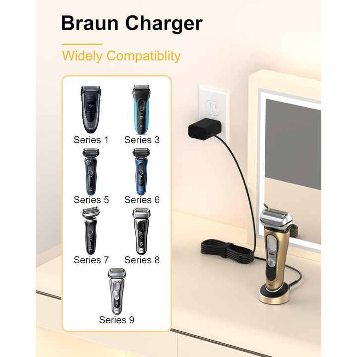VHBW for Braun Shaver Charger, Compatible with Braun Shaver Series 1/2/3/4/5/6/7/9 XT5 and 9465cc 9440 7020s 790cc 6075cc 6072cc 6020s 5020 5018s 310s 3040 190s 130s Charger Cord - Just Closeouts Canada Inc.
