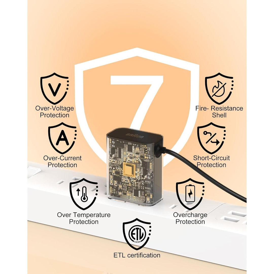 VHBW for Braun Shaver Charger, Compatible with Braun Shaver Series 1/2/3/4/5/6/7/9 XT5 and 9465cc 9440 7020s 790cc 6075cc 6072cc 6020s 5020 5018s 310s 3040 190s 130s Charger Cord - Just Closeouts Canada Inc.