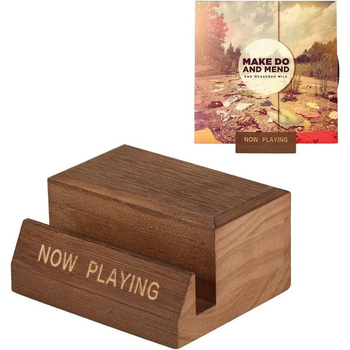 Vinyl Record Holder Display Stand - Tabletop Now Playing Album Cover Holder - Now Spinning Record Rack - Single CD Stand LP Display Shelf - Wooden Vinyls Records Storage Organizer - Modern Home Decor - Just Closeouts Canada Inc.X003CTH0F5