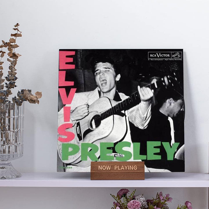 Vinyl Record Holder Display Stand - Tabletop Now Playing Album Cover Holder - Now Spinning Record Rack - Single CD Stand LP Display Shelf - Wooden Vinyls Records Storage Organizer - Modern Home Decor - Just Closeouts Canada Inc.X003CTH0F5