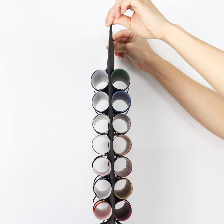 Vinyl Roll Holder with 2 Hook 48 Compartments | Adjustable Size Vinyl Roll Hanging Organizer Storage Rack Wall Mount/Over The Door for Closet, Door and Wall Mount(Black, 48) - Just Closeouts Canada Inc.X00328TUQX