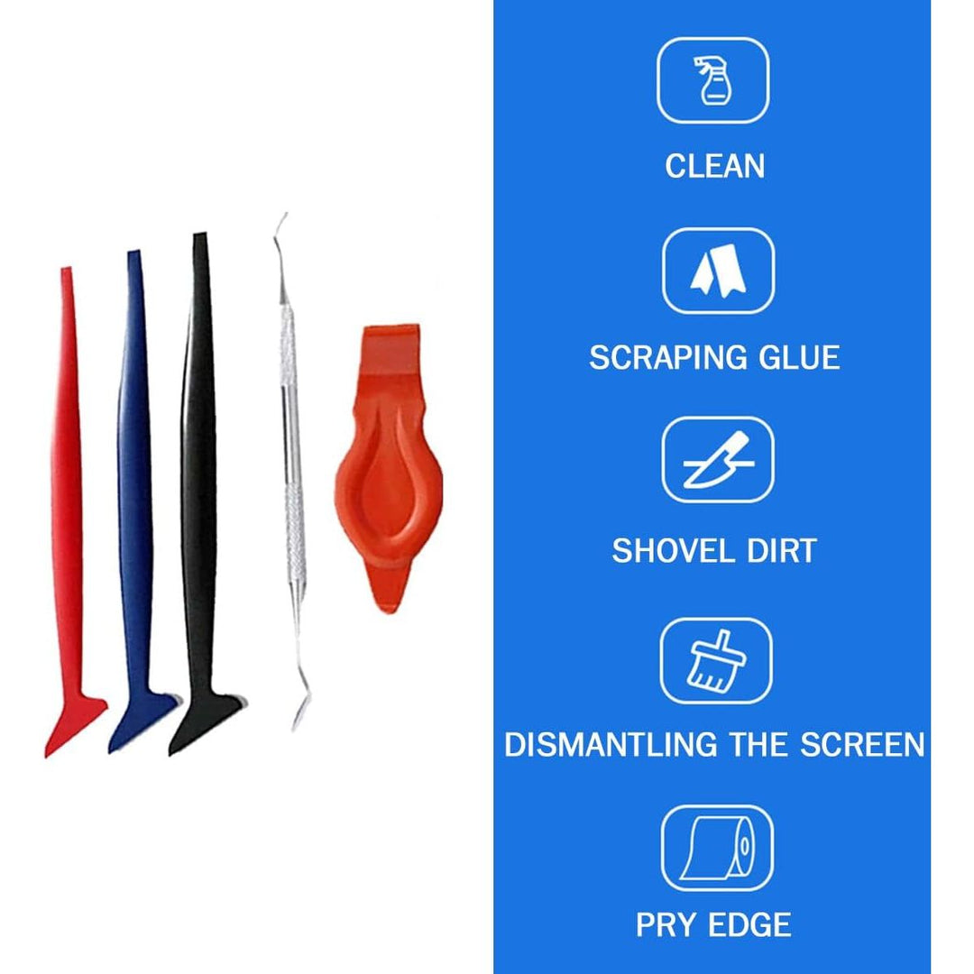 Five vinyl wrap kit tools and included components