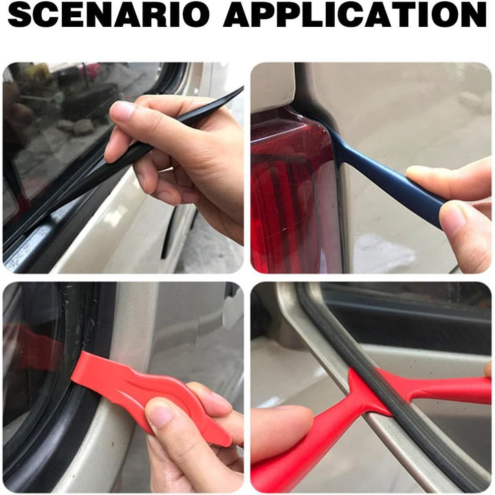 Detail tool used at a car window edge