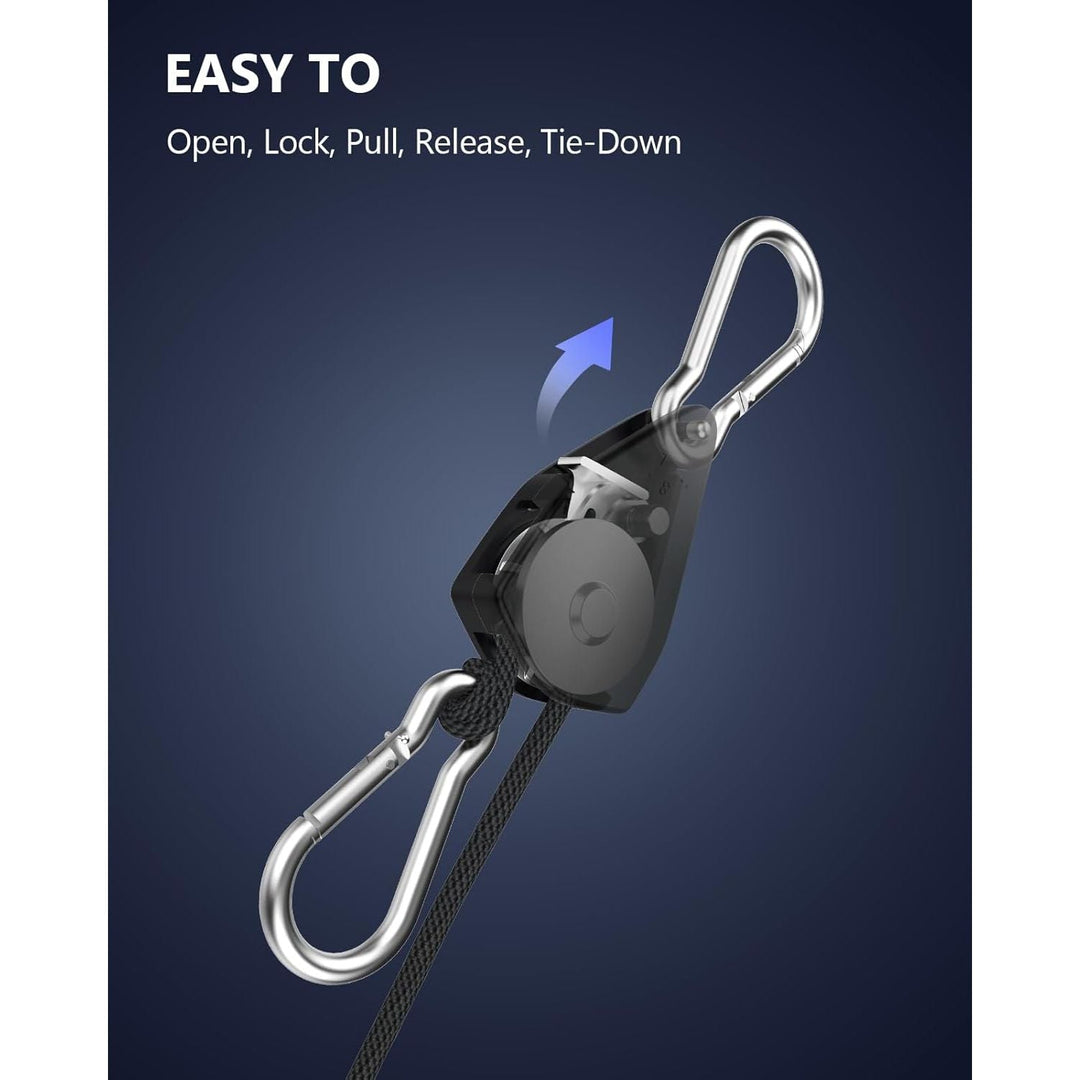 VIPARSPECTRA 2 - Pack 1/8 inch Heavy Duty Adjustable Grow Light Rope Hanger Yoyo for Grow Light Fixtures & Gardening, 150lb Capacity Per 2 - Pack - Just Closeouts Canada Inc.