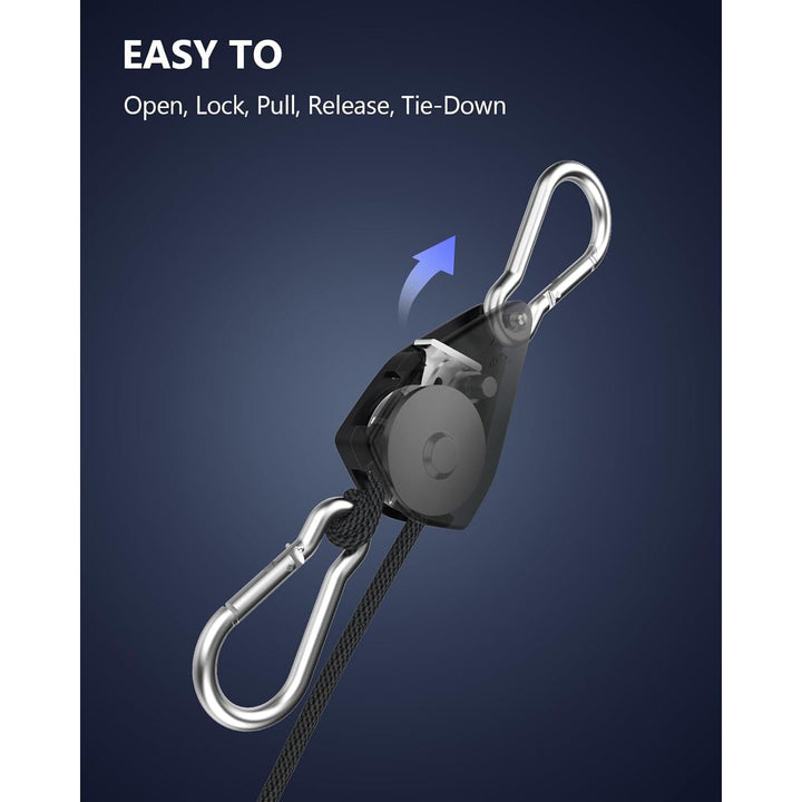 VIPARSPECTRA 2 - Pack 1/8 inch Heavy Duty Adjustable Grow Light Rope Hanger Yoyo for Grow Light Fixtures & Gardening, 150lb Capacity Per 2 - Pack - Just Closeouts Canada Inc.