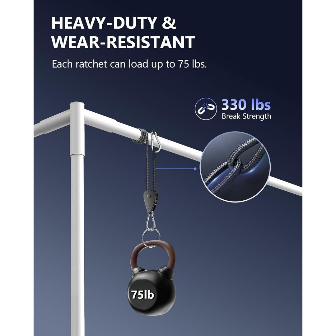 VIPARSPECTRA 2 - Pack 1/8 inch Heavy Duty Adjustable Grow Light Rope Hanger Yoyo for Grow Light Fixtures & Gardening, 150lb Capacity Per 2 - Pack - Just Closeouts Canada Inc.