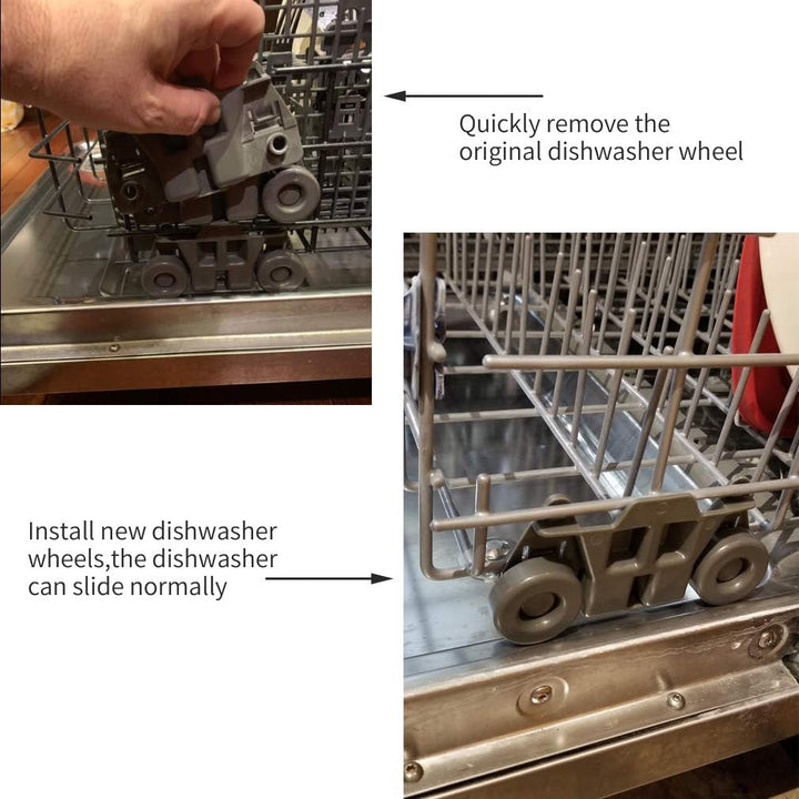 W10195416 (pack of 4) UPGRADED Dishwasher Lower Wheels for kitchenaid, whirlpool, Kenmore elite, maytag Dishwasher Parts Lower Rack, W/1.59 Inch Wheels Replace AP5983730, W10195416V, PS11722152 - Just Closeouts Canada Inc.