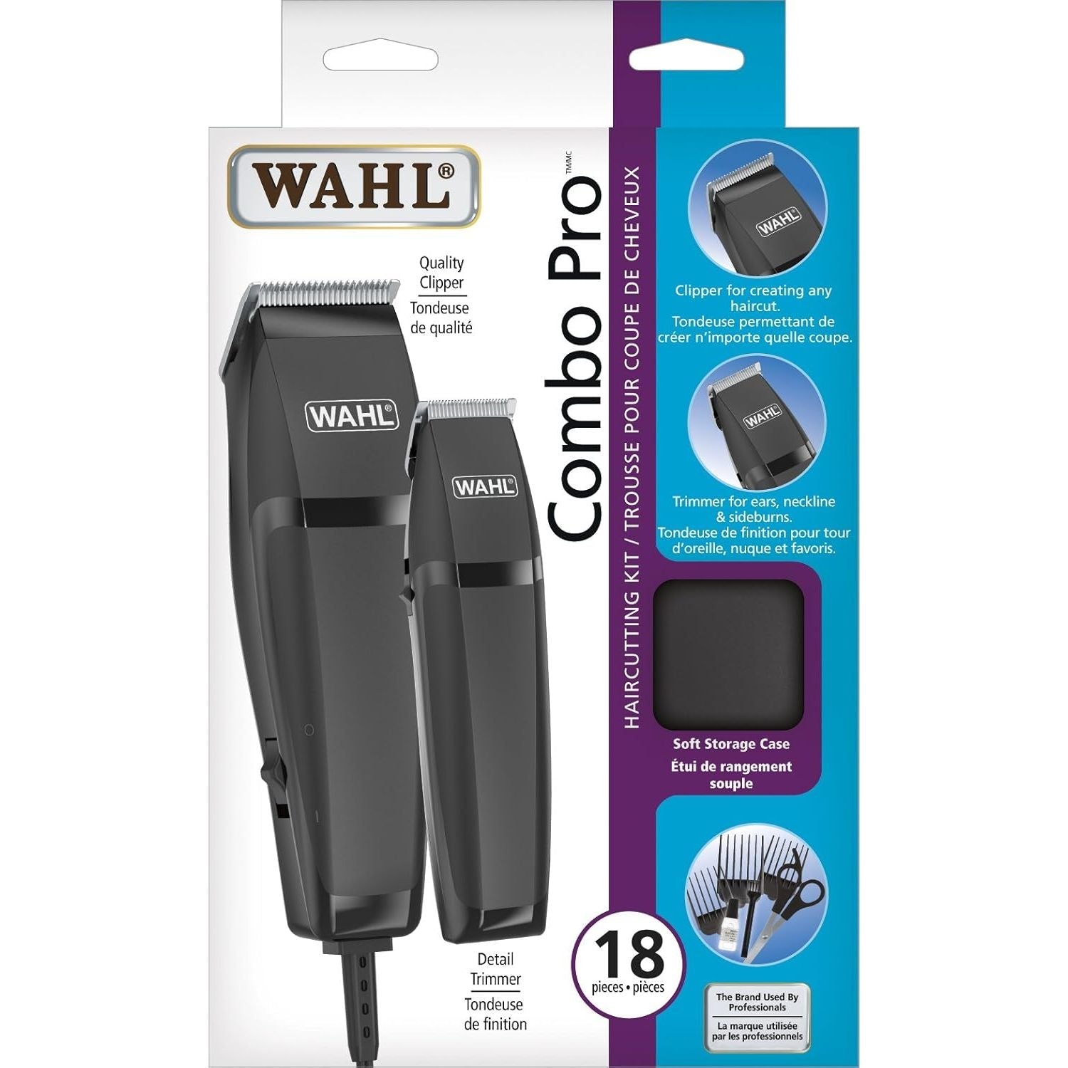 Wahl Canada Combo Pro, Haircutting kit with ergonomic clipper includes ...
