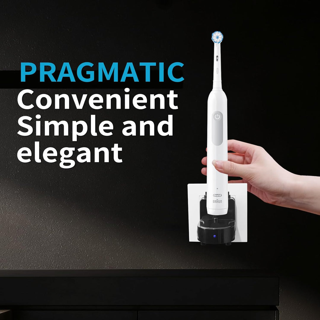 Wall Charger Cordless for Braun Oral B Electric Toothbrush,Wall Mount Charger Base for Braun Oral B Pro 300 400 500 1000 Smart Series,Inductive Charging,Portable Travel with IPX7 Waterproof Black - Just Closeouts Canada Inc.