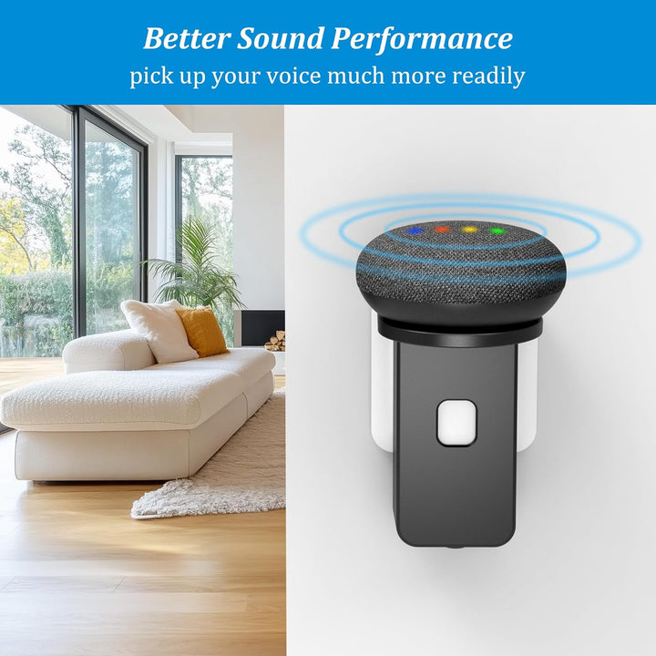 Wall Mount for Dot 5th & Dot 4th Gen & Pop & Google Nest Mini - Upgraded Alexa Dot 5th/Dot 4th Gen Outlet Holder Stand Shelf Accessories with Cable Management, No Drilling Required (Black) - Just Closeouts Canada Inc.