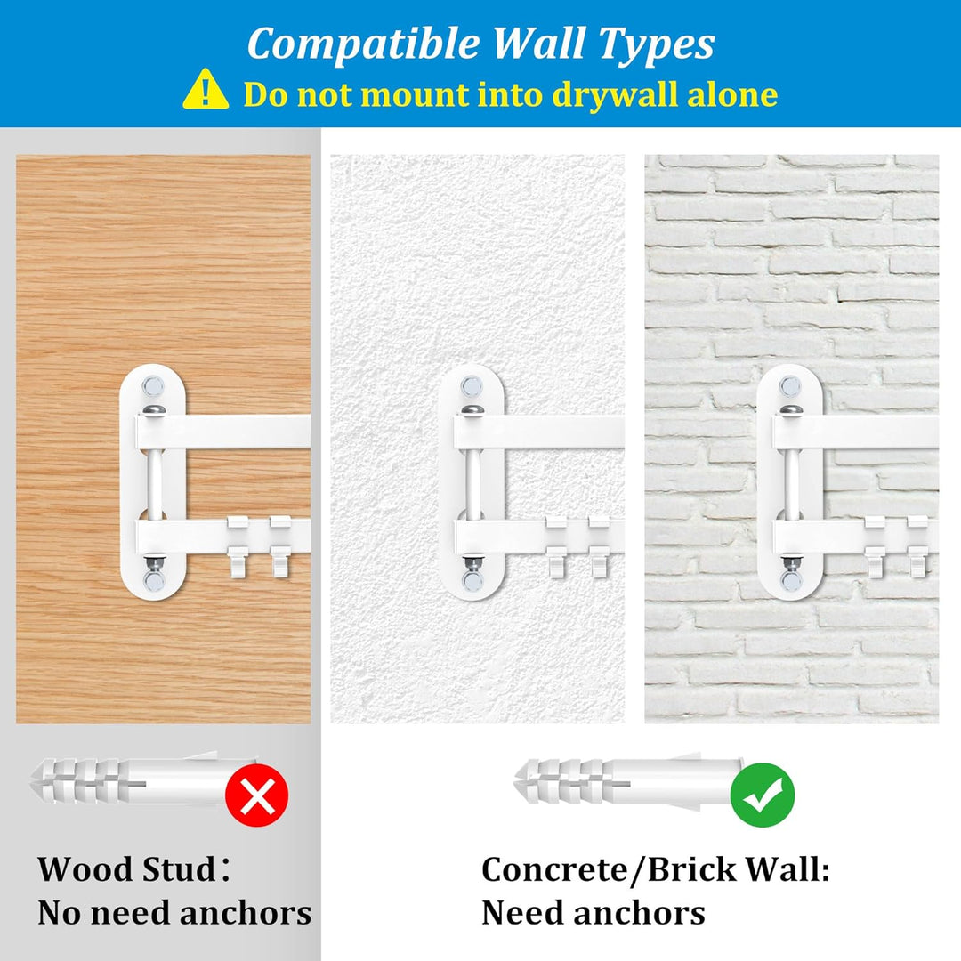 Wall Mount for Show 15 & Show 21 - Rotate Tilt Swivel Wall Stand Shelf for Show 15 & Monitors TVs 13" - 27", Metal Adjustable Mounting Bracket with Heavy Duty 17" Extension Arm (White) - Just Closeouts Canada Inc.