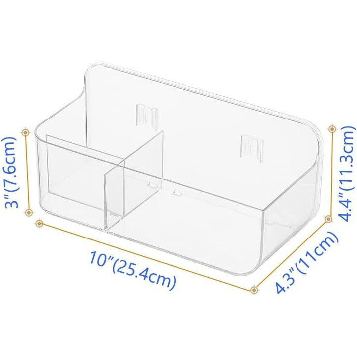 Wall Mount Storage Organizer, Clear Storage Box Holder Basket with 3 Compartments No Drilling Hang Walls/Doors for Kitchen, Cabinet, Bathroom, Bedroom, Office - Just Closeouts Canada Inc.X0039O5FIH