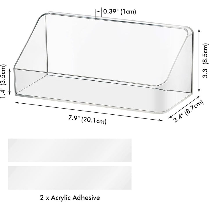 Wall Mounted Storage Organizer, No Drilling Bathroom Shelf, Clear Storage Box for Bathroom, Bedroom, Mirror Cabinets (Transparent) - Just Closeouts Canada Inc.X003ZZZQZR