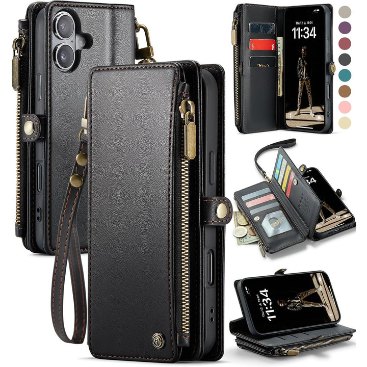 Wallet Phone Case for iPhone 16 Plus – Black - Just Closeouts Canada Inc.