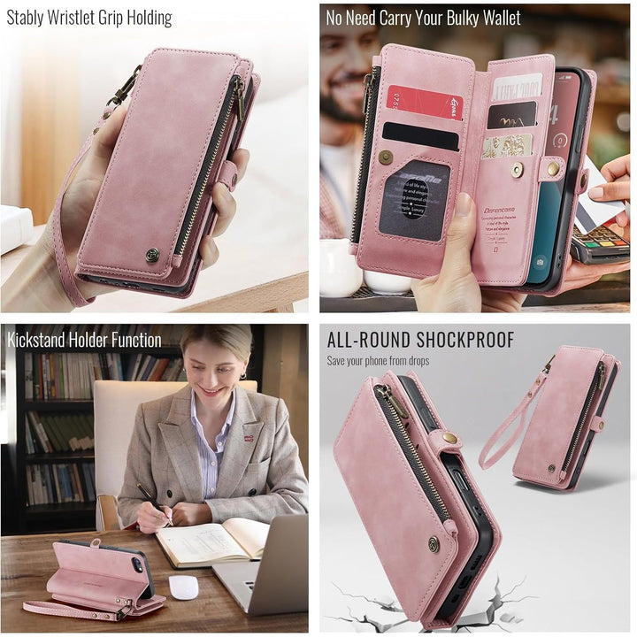 Wallet Phone Case for iPhone SE / 7 / 8 – Rose Pink - Just Closeouts Canada Inc.