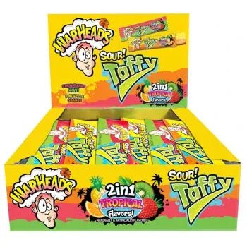 Warheads Taffy Bar 2-In-1 Tropical 1.49oz X 24 Units - Just Closeouts Canada Inc.