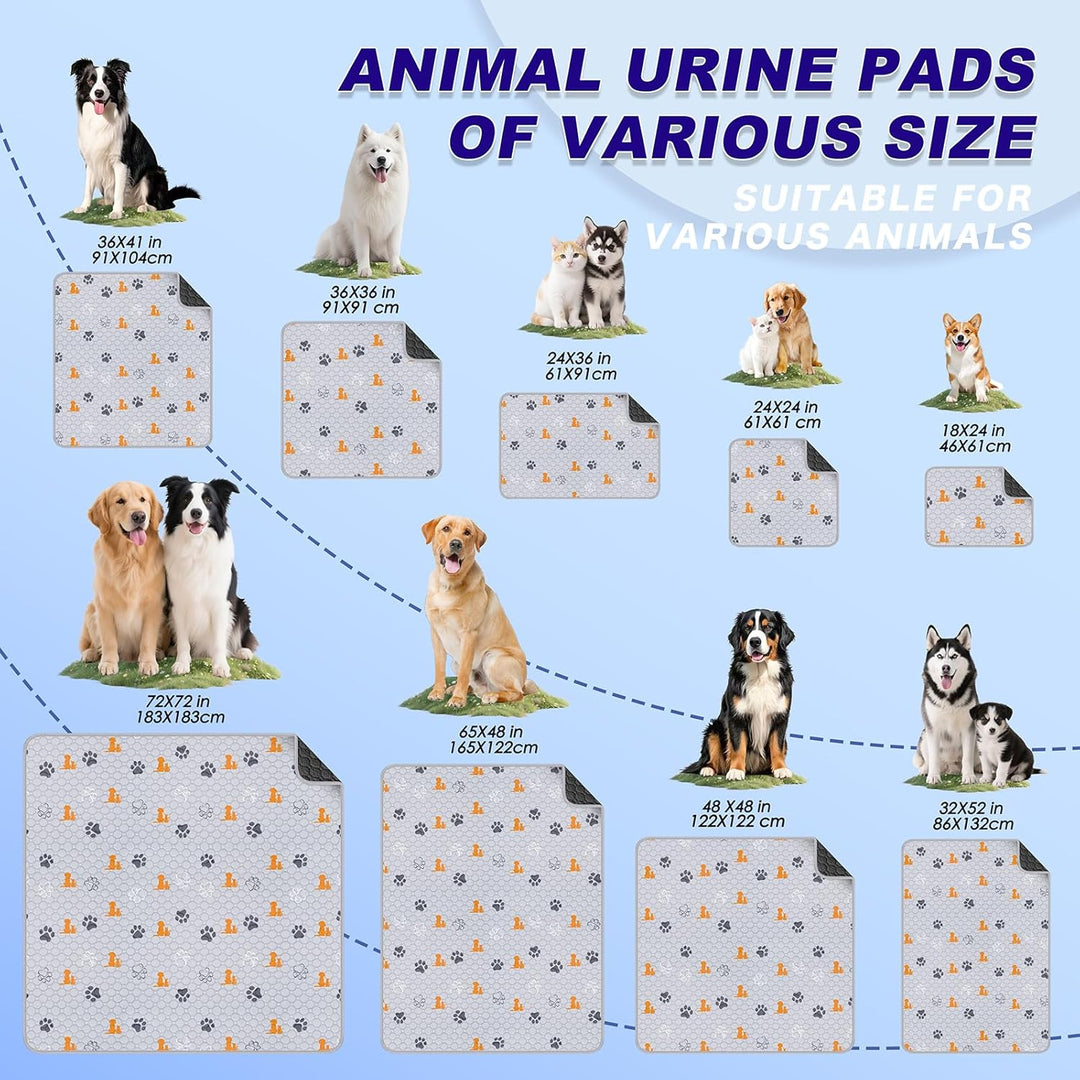 Washable Pee Pads for Dogs, 1 Pack Absorbent Reusable Training Dog Pads Pet Puppy Pads, Non - Slip Potty Pads for Whelping, Playpen, Crate, Bed, Orange, 72"x72" - Just Closeouts Canada Inc.X004PQWRC5