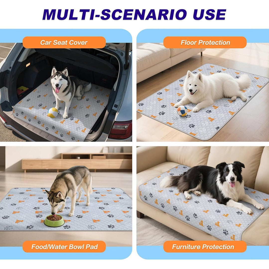 Washable Pee Pads for Dogs, 2 Pack Absorbent Reusable Training Dog Pads Pet Puppy Pads, Non - Slip Potty Pads for Whelping, Playpen, Crate, Bed, Orange, 48"x48" - Just Closeouts Canada Inc.X004PR79AT