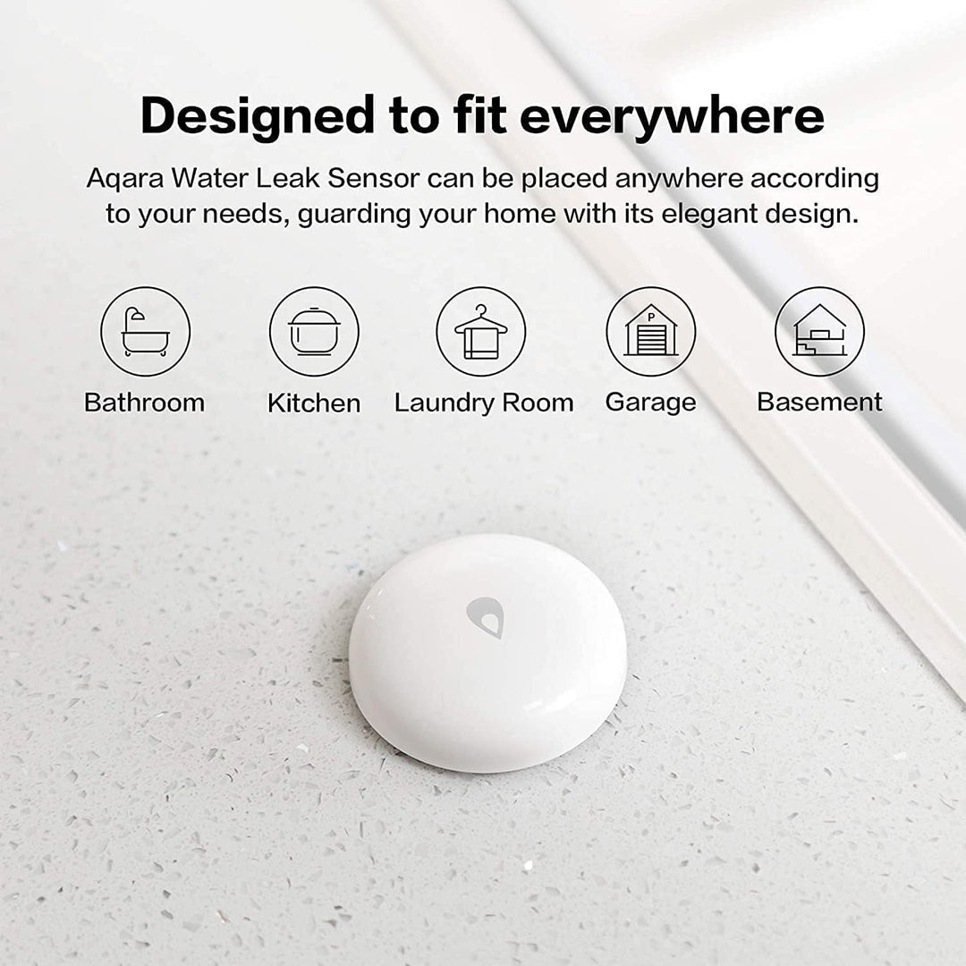 Water Leak Sensor 3 Pack, Zigbee Wireless Water Leak Detector for Alarm System and Smart Home Automation, Requires AQARA HUB, App Notifications, for Kitchen, Bathroom, Basement, Works with IFTTT - Just Closeouts Canada Inc.