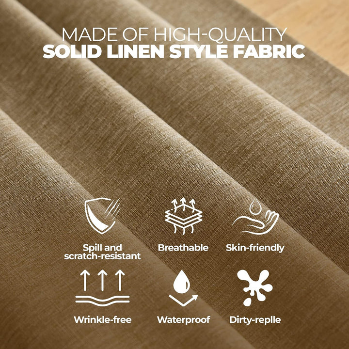 Waterproof Easy Wipe Clean 10 Seater Table Cloth for Dining Table, Party and Wedding Table, Decoration Table Cloth for Glass Dining Table (Oblong, 60 x 104 Inch (8-10 Seats), Natural) - Just Closeouts Canada Inc.X003KNDT53