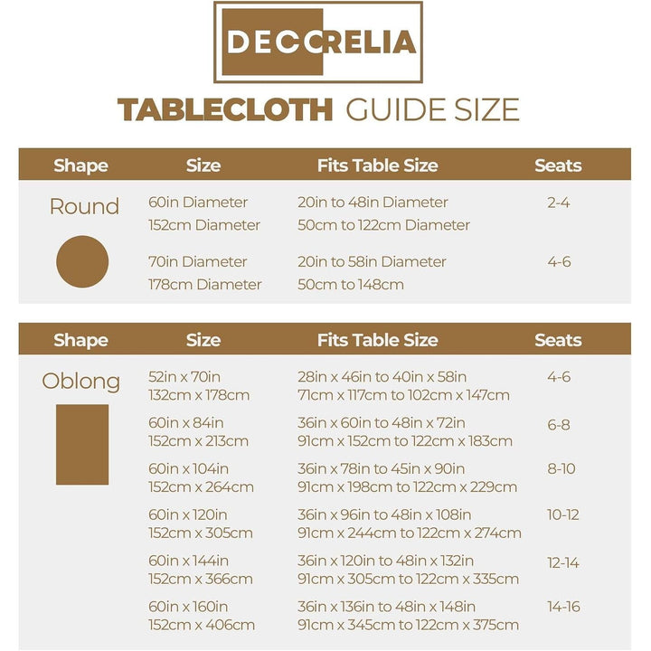 Waterproof Easy Wipe Clean 10 Seater Table Cloth for Dining Table, Party and Wedding Table, Decoration Table Cloth for Glass Dining Table (Oblong, 60 x 104 Inch (8-10 Seats), Natural) - Just Closeouts Canada Inc.X003KNDT53