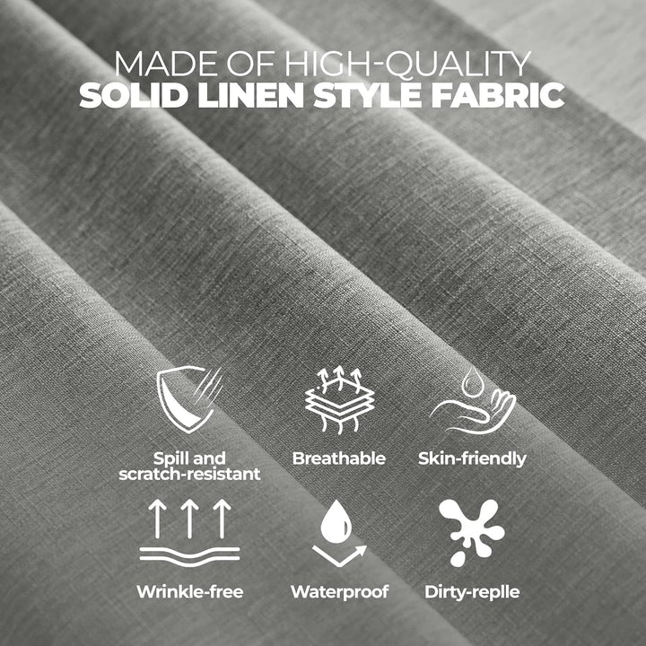 Waterproof Linen Table Cloth for 8ft Rectangle Table, Easy to Clean Wrinkle - Free Outdoor Tablecloth for Wedding, Party, and Camping(Oblong, 60 x 120 Inch (10 - 12 Seats), Dark Grey) - Just Closeouts Canada Inc.X003KNLB8Z