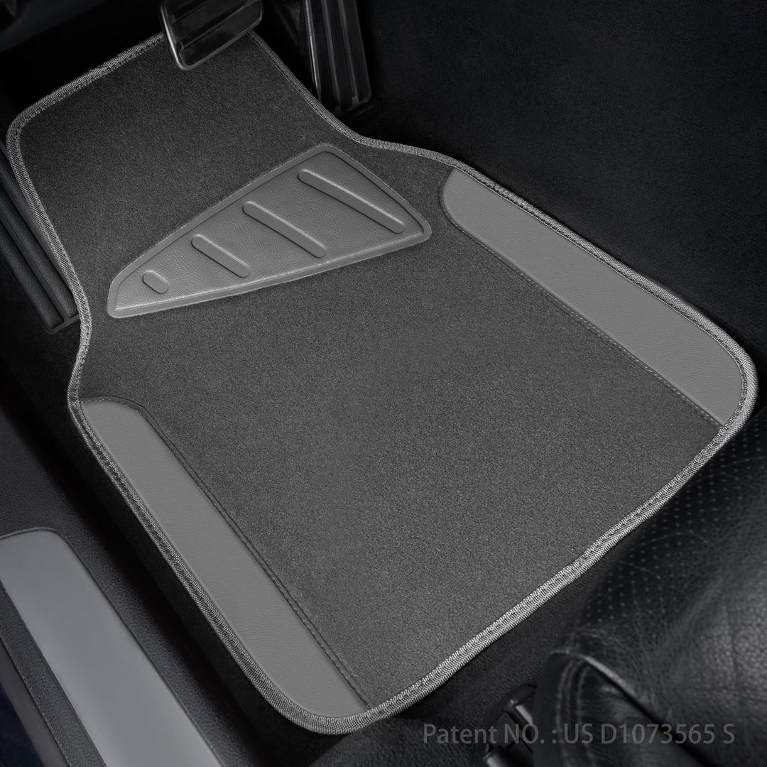 Waterproof Universal Fit Car Floor Mats, Car Mats Fit for SUV,Vans,sedans, Trucks,Set of 4pcs Car Carpet with Driver Heel Pad (All Gray) - Just Closeouts Canada Inc.