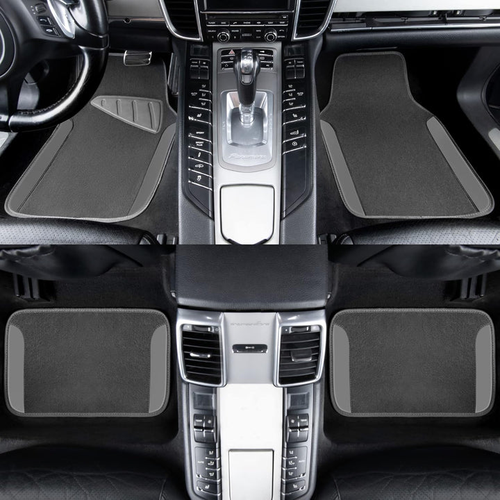 Waterproof Universal Fit Car Floor Mats, Car Mats Fit for SUV,Vans,sedans, Trucks,Set of 4pcs Car Carpet with Driver Heel Pad (All Gray) - Just Closeouts Canada Inc.