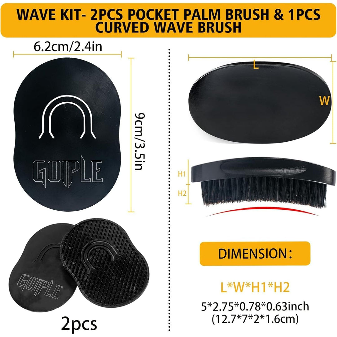 Wave Pomade for Men Strong Hold Easy Wash Hair Cream Grease, Promotes Layered Waves, Moisture, Shine, Brush and Durag Cap Set - Just Closeouts Canada Inc.