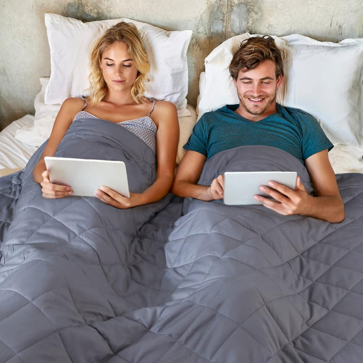 Weighted Blanket King Size 88''x104'', Cooling Weighted Blanket 20lbs California King Double Bed Adult Heavy Blanket with Premium Glass Beads - Dark Grey - Just Closeouts Canada Inc.