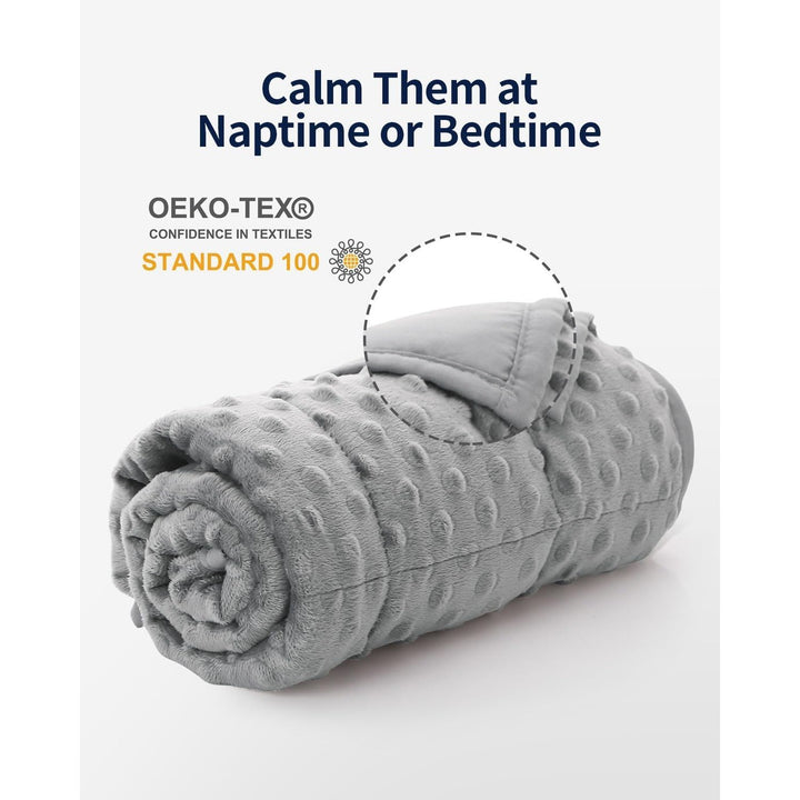 Weighted Blanket, Minky Dots and Cooling Microfiber Heavy Blanket, Soft and Cozy Weighted Throw for Sleeping and Calm,36 x 48in, 3lbs, Grey - Just Closeouts Canada Inc.