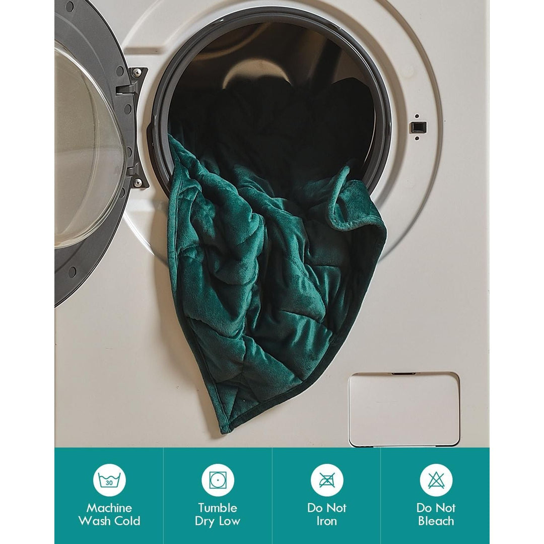 Weighted Lap Blanket 7 lbs 41" x 53", Small Weighted Blanket for Adults, Cozy Luxury Crystal Velvet Weighted Blanket for Relaxation, All - Season Blanket, Machine Washable, Green - Just Closeouts Canada Inc.