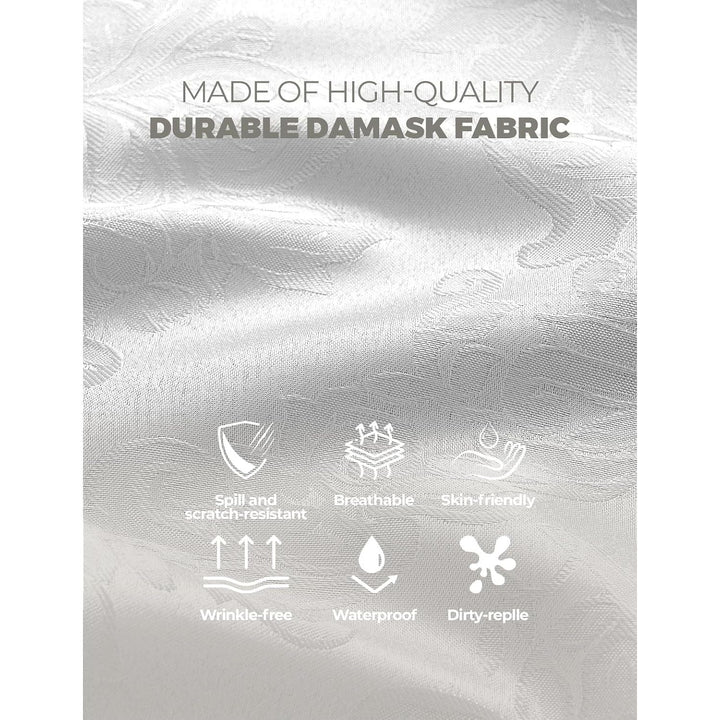 White Floral Table Cloths Rectangular 60 x 84 Inch (6-8 Seats), Waterproof Decorative Washable Reuseable Tablecloth Covers for Dining Kitchen Buffet Table, Wedding Indoor Outdoor Party - Just Closeouts Canada Inc.X004O46QG1