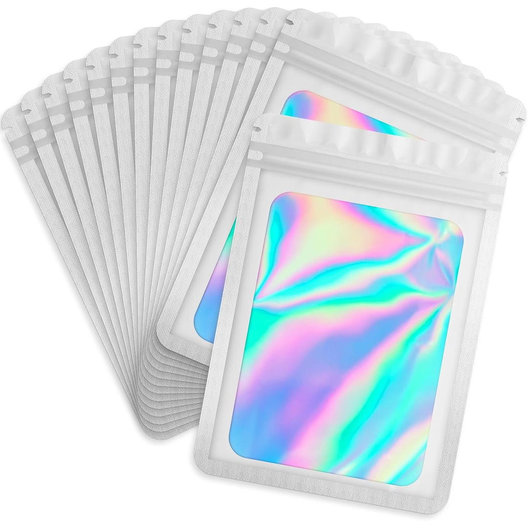 White Holographic Resealable Bags, 4 x 6 in, 100-Pack - Just Closeouts Canada Inc.