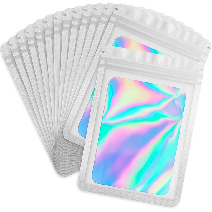 White Holographic Resealable Bags, 4 x 6 in, 100-Pack - Just Closeouts Canada Inc.