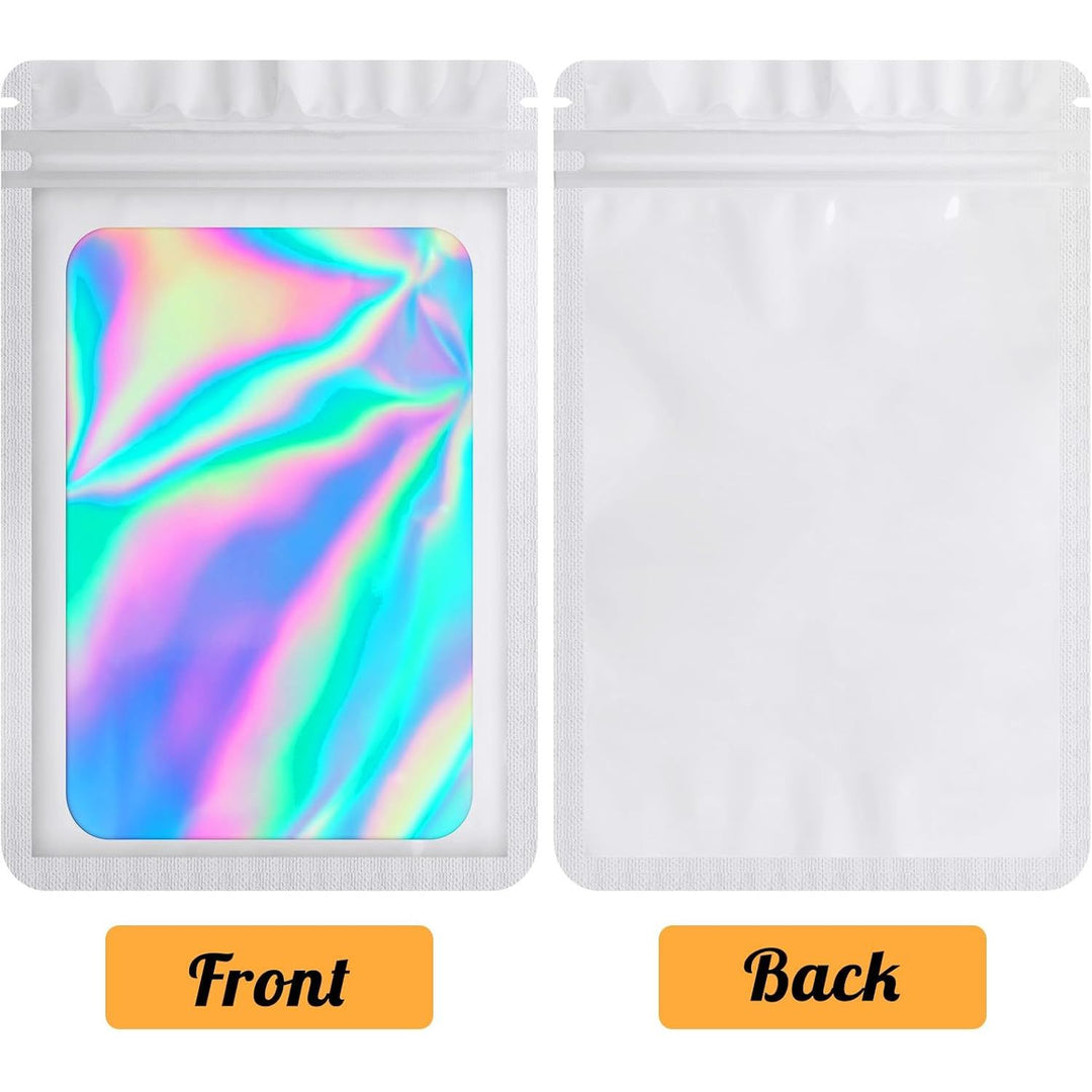 White Holographic Resealable Bags, 4 x 6 in, 100-Pack - Just Closeouts Canada Inc.