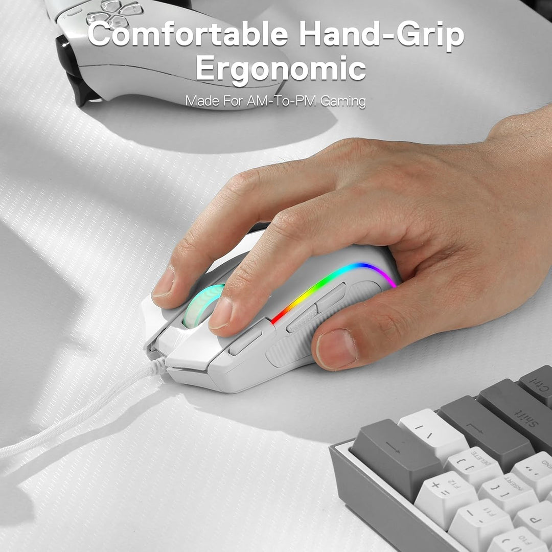White M612 Wired RGB Gaming Mouse – 8000 DPI, 11 Programmable Buttons - Just Closeouts Canada Inc.