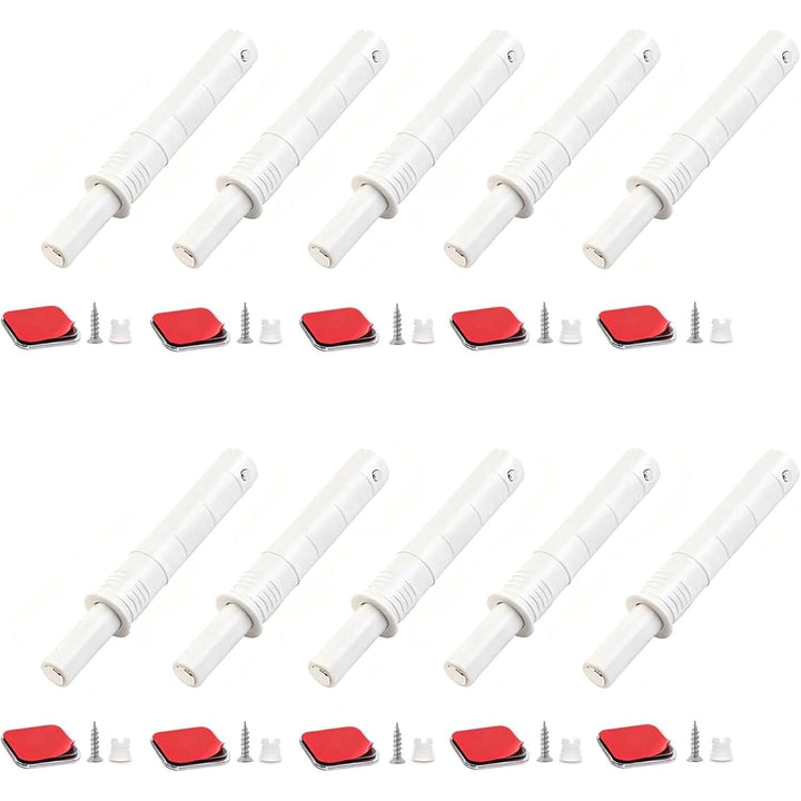 White Magnetic Push Latches for Cabinets, 73mm, 10-Pack - Just Closeouts Canada Inc.