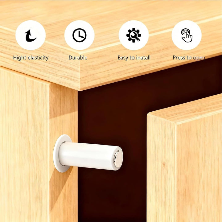 White Magnetic Push Latches for Cabinets, 73mm, 10-Pack - Just Closeouts Canada Inc.