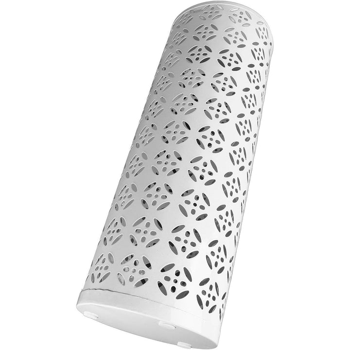 White Metal Umbrella Stand with Floral Cutouts - Just Closeouts Canada Inc.X004EDCCOH