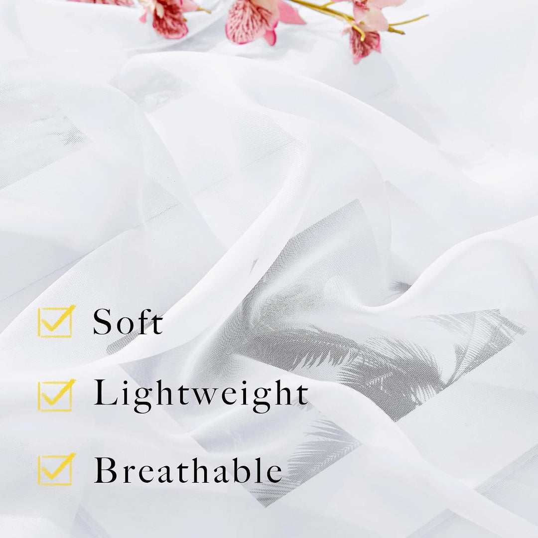 White Sheer Rod-Pocket Curtains, 60 x 84 in, Set of 2 - Just Closeouts Canada Inc.