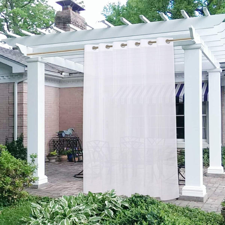 White Water-Repellent Outdoor Sheer Curtain, 84 x 96 in, 1 Panel - Just Closeouts Canada Inc.