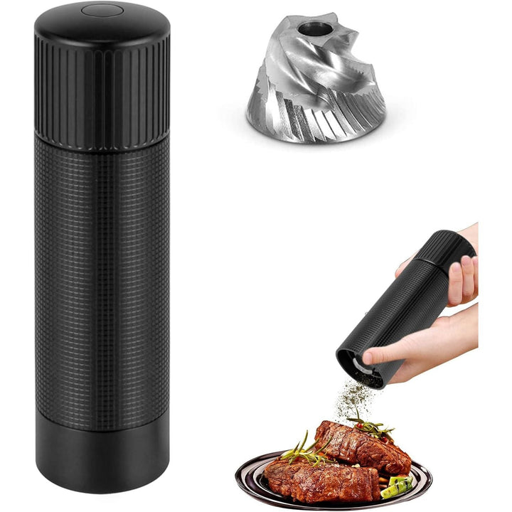 WhiteRhino Professional Grade Pepper Mill, 430 Stainless Steel Blade Premium Hand Metal Pepper Grinder Heavy Duty,Refillable Aluminum Manual Pepper Mill with Adjustable Coarseness - Black - Just Closeouts Canada Inc.