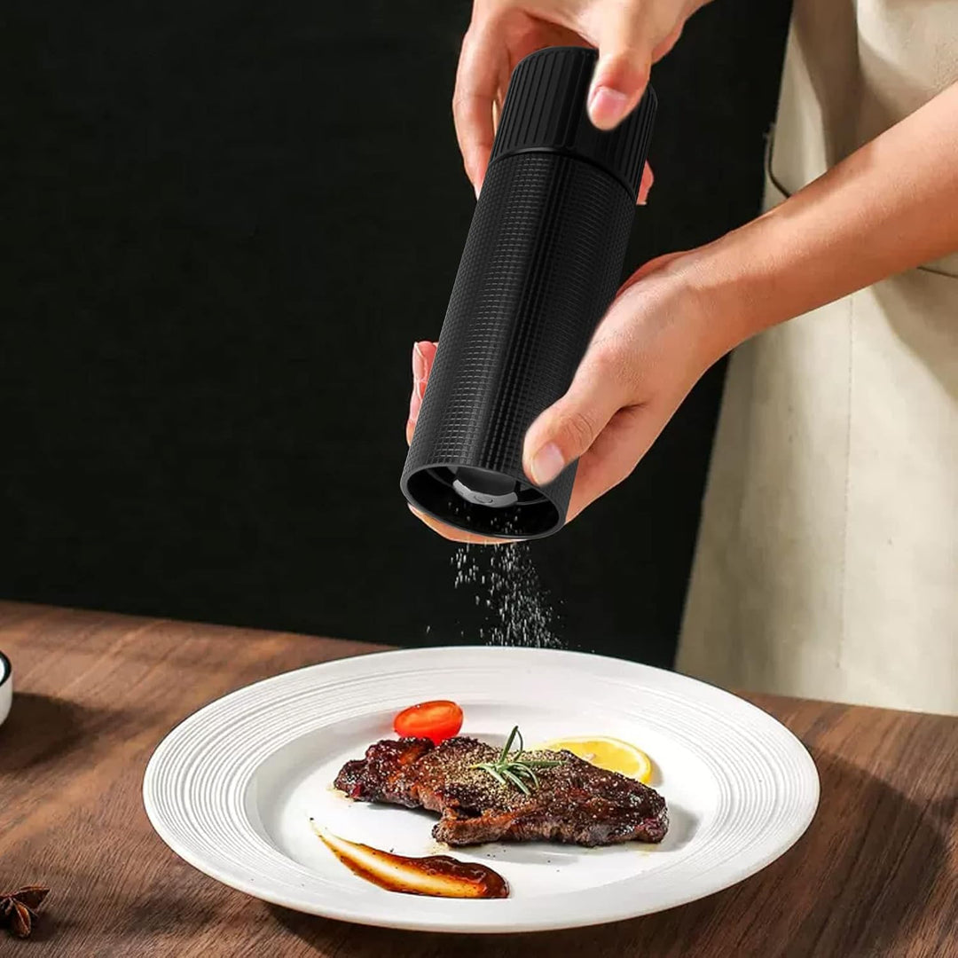 WhiteRhino Professional Grade Pepper Mill, 430 Stainless Steel Blade Premium Hand Metal Pepper Grinder Heavy Duty,Refillable Aluminum Manual Pepper Mill with Adjustable Coarseness - Black - Just Closeouts Canada Inc.