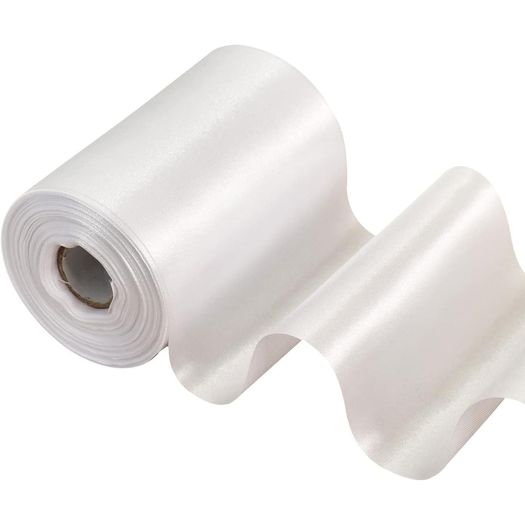 Wide White Satin Ribbon – 4 Inches × 11 Yards - Just Closeouts Canada Inc.