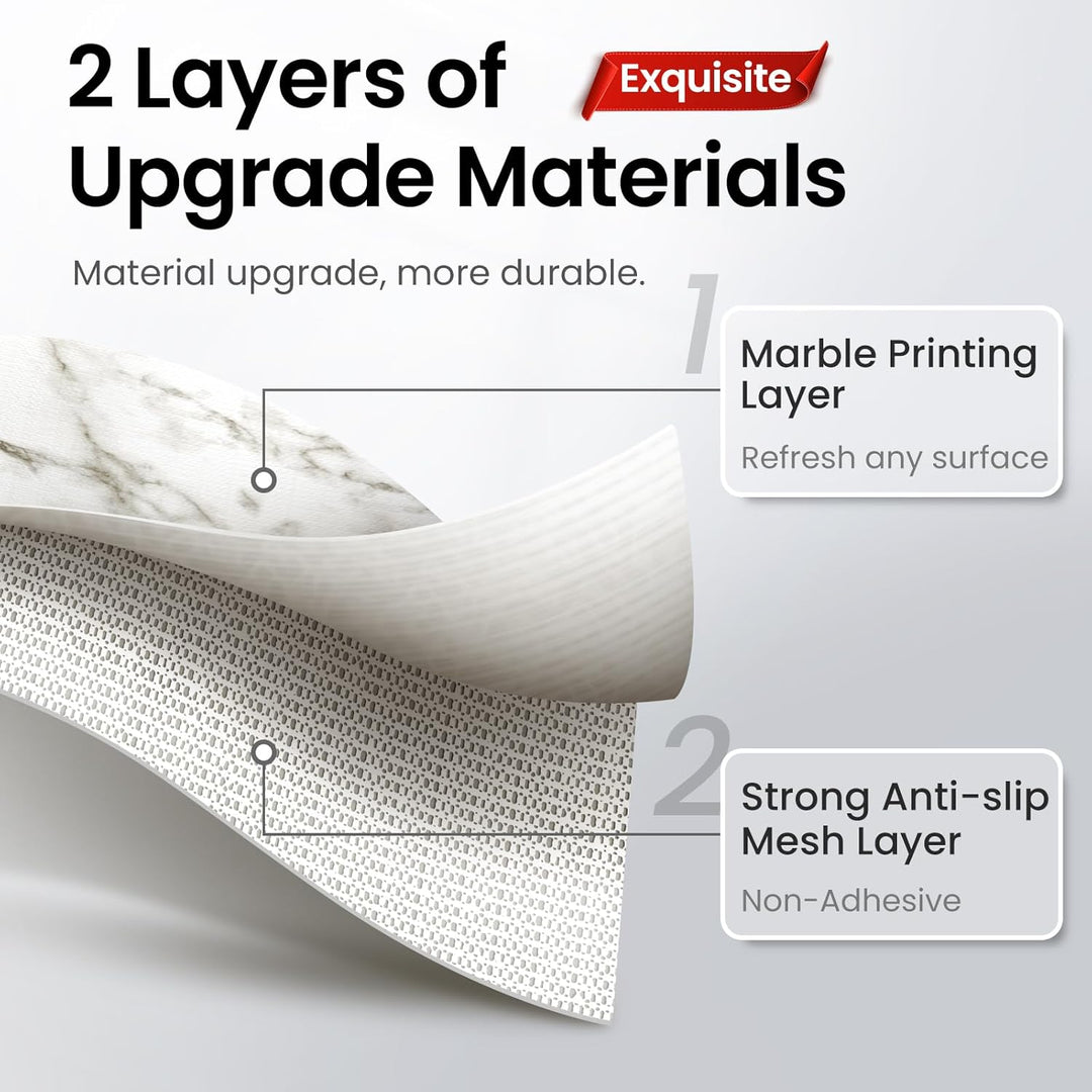 Windimiley Drawer Liner Shelf Liner Cabinet Liner Non Adhesive Waterproof Non Slip Shelf Liners for Kitchen Cabinets Cupboard Liners for Pantry Table Desk Dresser Marble (24 in x 30 FT) - Just Closeouts Canada Inc.