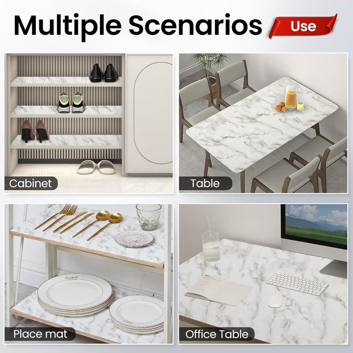 Windimiley Drawer Liner Shelf Liner Cabinet Liner Non Adhesive Waterproof Non Slip Shelf Liners for Kitchen Cabinets Cupboard Liners for Pantry Table Desk Dresser Marble (24 in x 30 FT) - Just Closeouts Canada Inc.