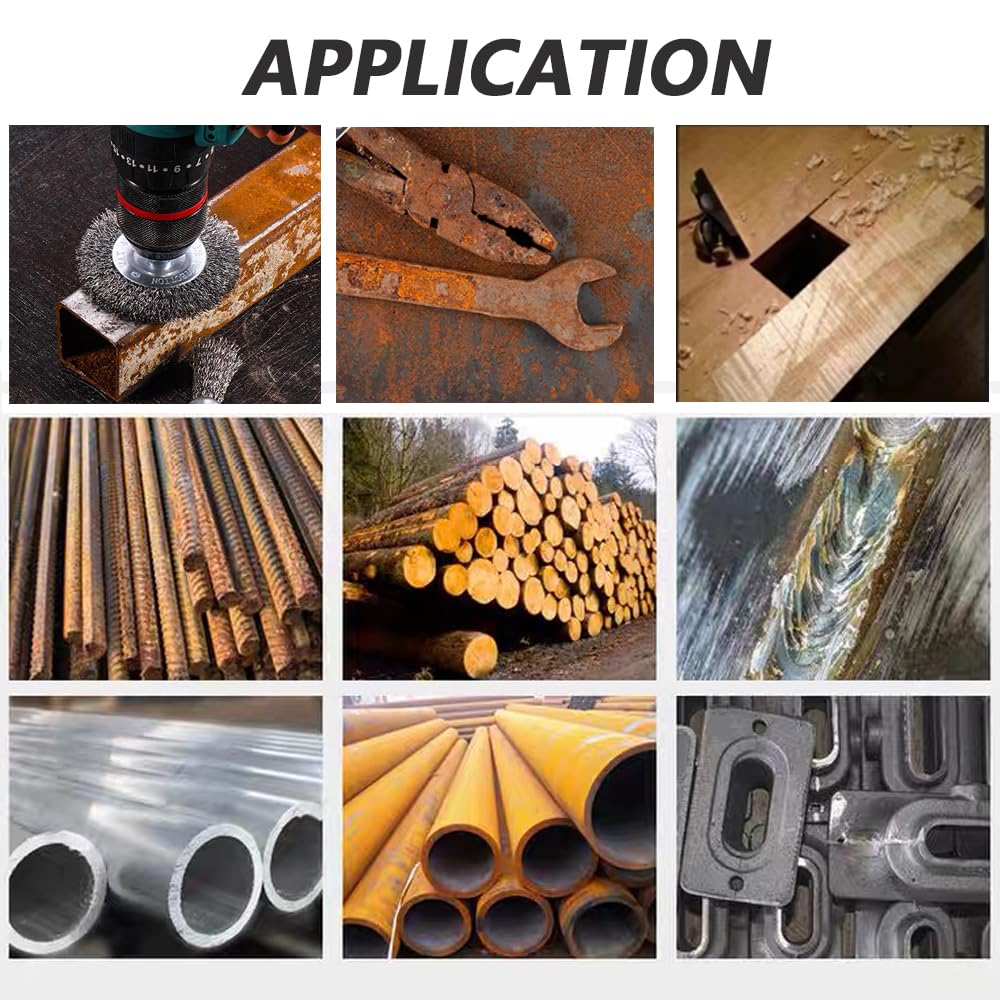 Wire Brush for Drill，5 Pack Carbon Steel Wire Wheel Brush, Cup Brush, Pen Brush Set for Cleaning Rust, Stripping and Abrasive for Drill 1/4 Inch Hex Shank - Just Closeouts Canada Inc.